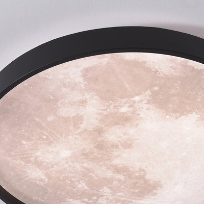 Modern Minimalist Round Iron Plastic LED Flush Mount Ceiling Light For Living Room