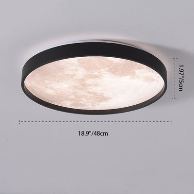 Modern Minimalist Round Iron Plastic LED Flush Mount Ceiling Light For Living Room