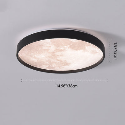 Modern Minimalist Round Iron Plastic LED Flush Mount Ceiling Light For Living Room