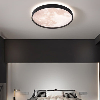 Modern Minimalist Round Iron Plastic LED Flush Mount Ceiling Light For Living Room