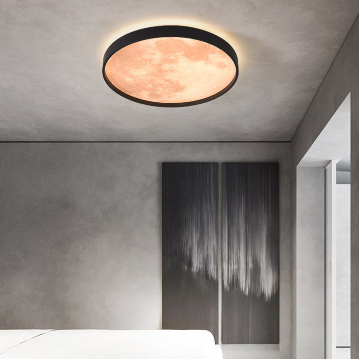Plafonnier LED rond minimaliste moderne en fer et plastique pour le salon 