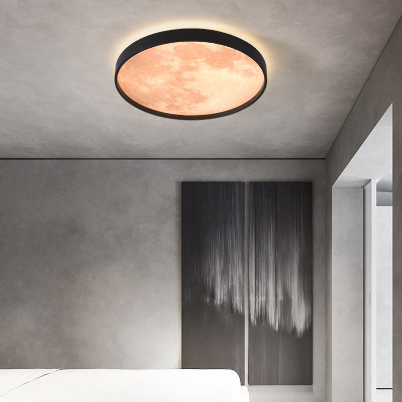 Modern Minimalist Round Iron Plastic LED Flush Mount Ceiling Light For Living Room