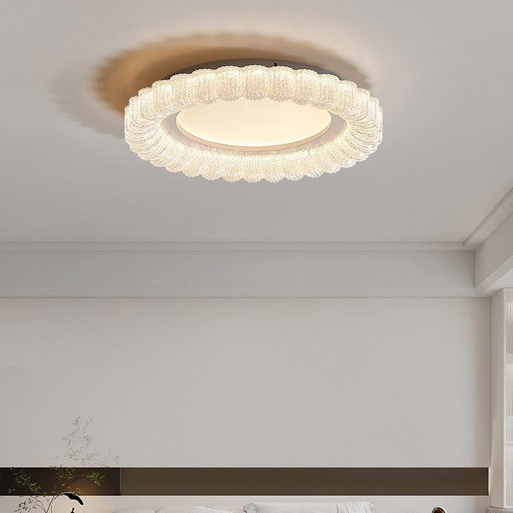 Zeitgenössische Luxus runde Eisen Acryl LED Deckenleuchte für Wohnzimmer 