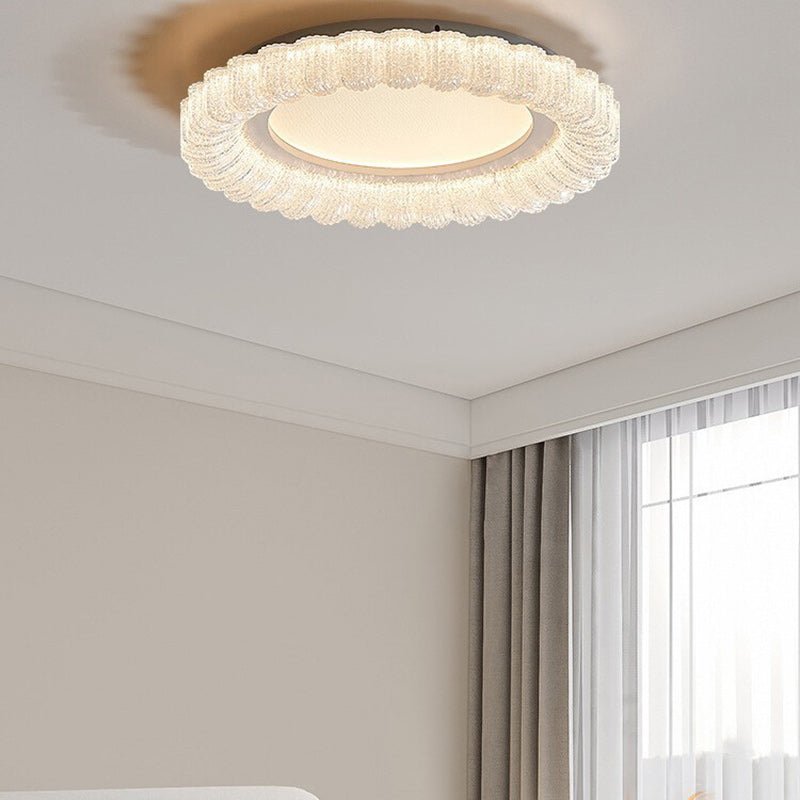Contemporary Luxury Round Iron Acrylic LED Flush Mount Ceiling Light For Living Room