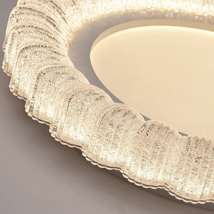 Zeitgenössische Luxus runde Eisen Acryl LED Deckenleuchte für Wohnzimmer 