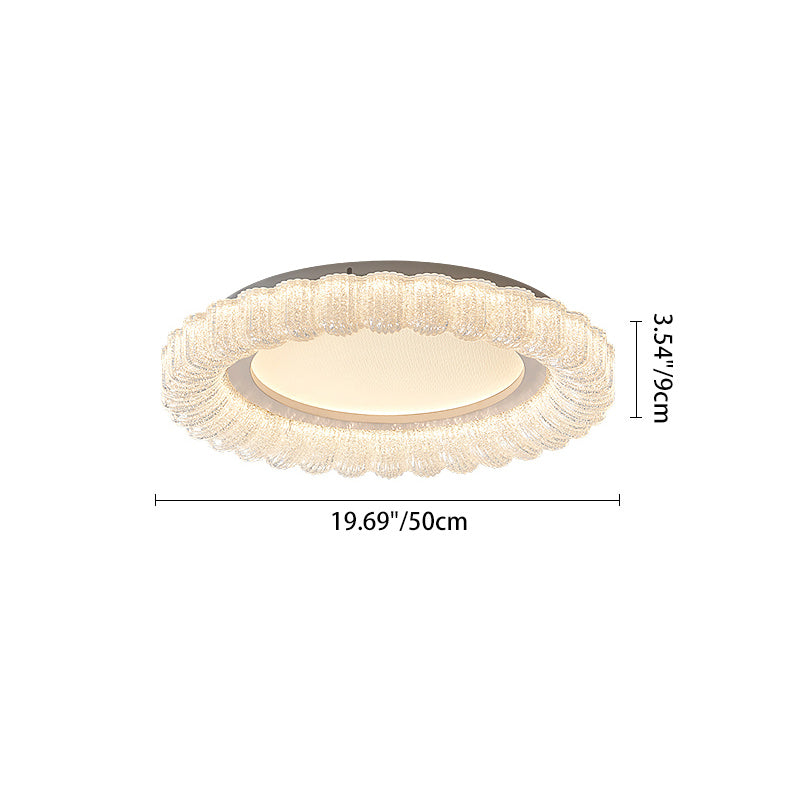 Contemporary Luxury Round Iron Acrylic LED Flush Mount Ceiling Light For Living Room
