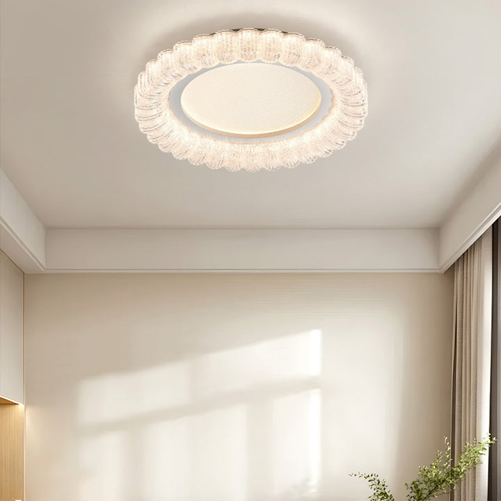 Zeitgenössische Luxus runde Eisen Acryl LED Deckenleuchte für Wohnzimmer 