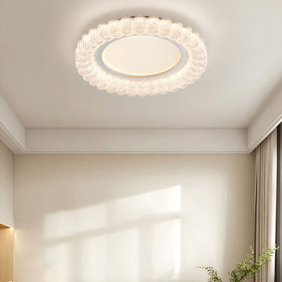 Contemporary Luxury Round Iron Acrylic LED Flush Mount Ceiling Light For Living Room