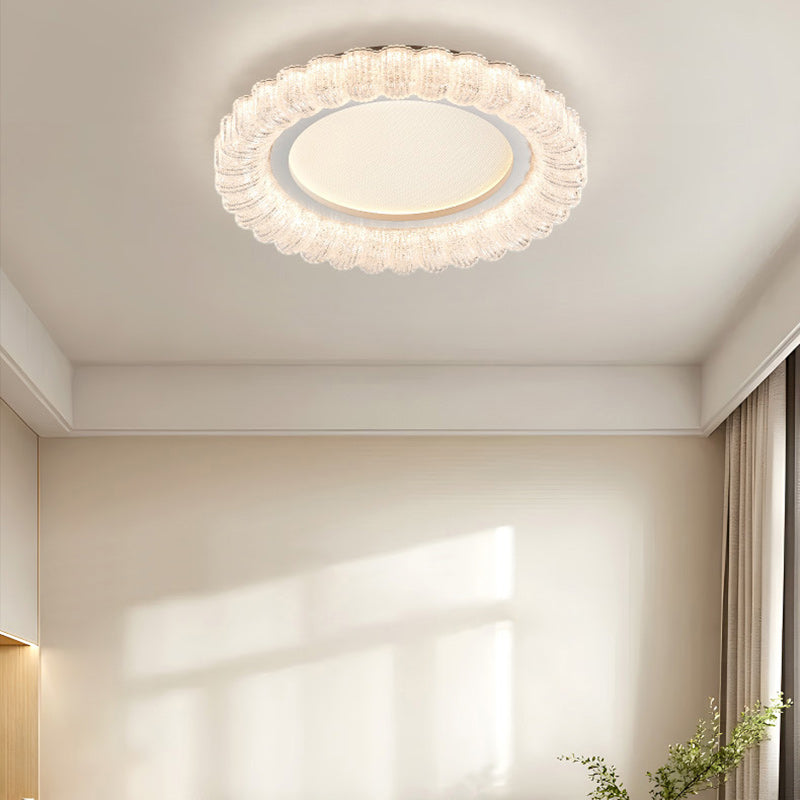 Contemporary Luxury Round Iron Acrylic LED Flush Mount Ceiling Light For Living Room