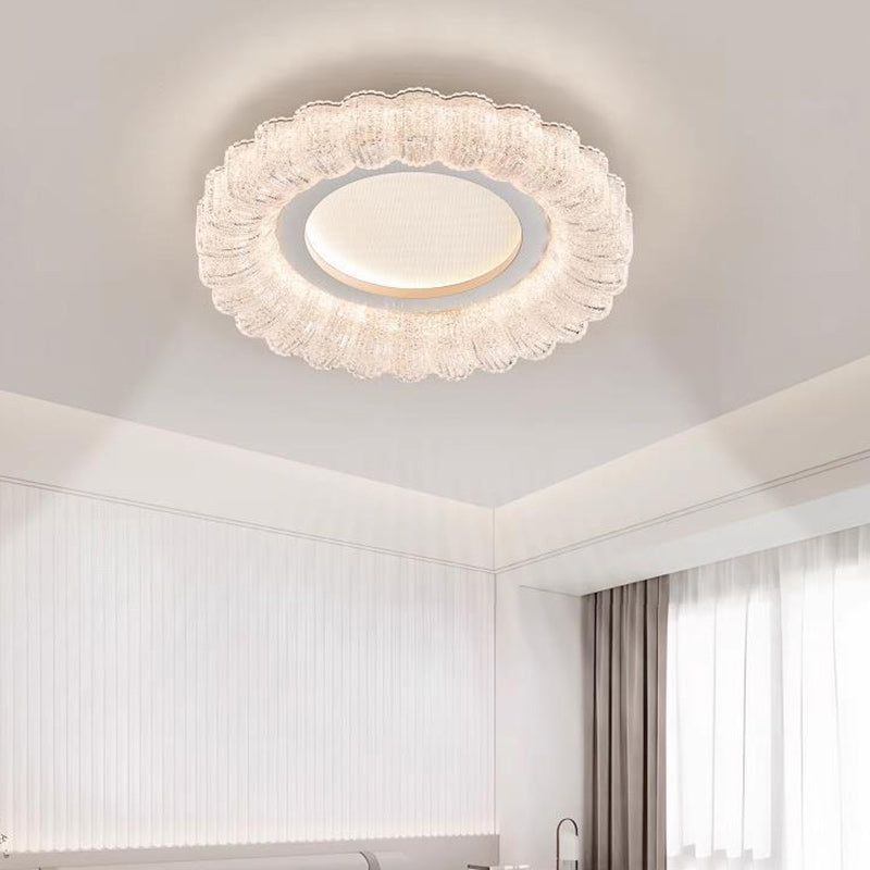 Zeitgenössische Luxus runde Eisen Acryl LED Deckenleuchte für Wohnzimmer 