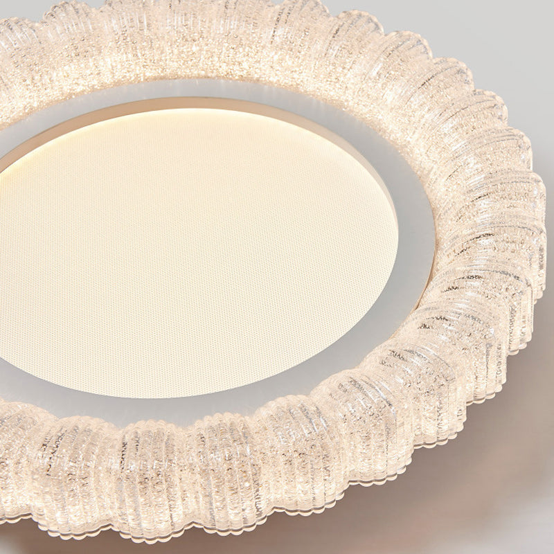 Contemporary Luxury Round Iron Acrylic LED Flush Mount Ceiling Light For Living Room