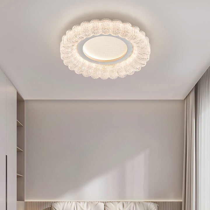 Zeitgenössische Luxus runde Eisen Acryl LED Deckenleuchte für Wohnzimmer 