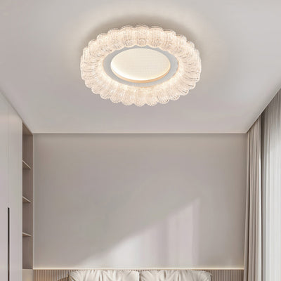 Contemporary Luxury Round Iron Acrylic LED Flush Mount Ceiling Light For Living Room