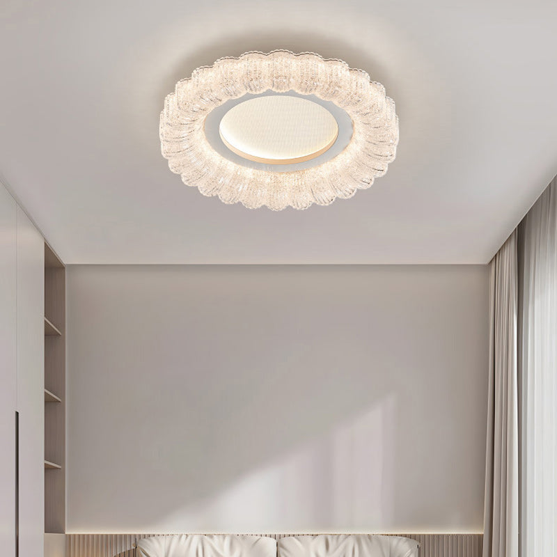 Contemporary Luxury Round Iron Acrylic LED Flush Mount Ceiling Light For Living Room