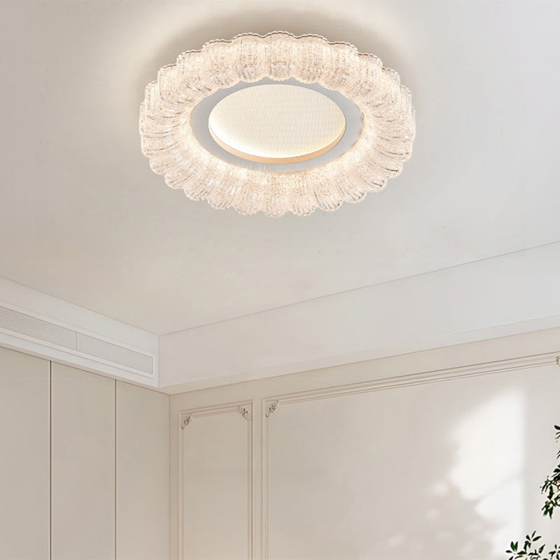 Contemporary Luxury Round Iron Acrylic LED Flush Mount Ceiling Light For Living Room