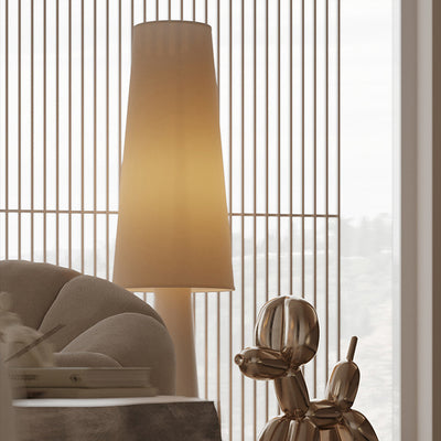 Contemporary Scandinavian Cylinder Iron Fabric 1-Light Standing Floor Lamp For Living Room