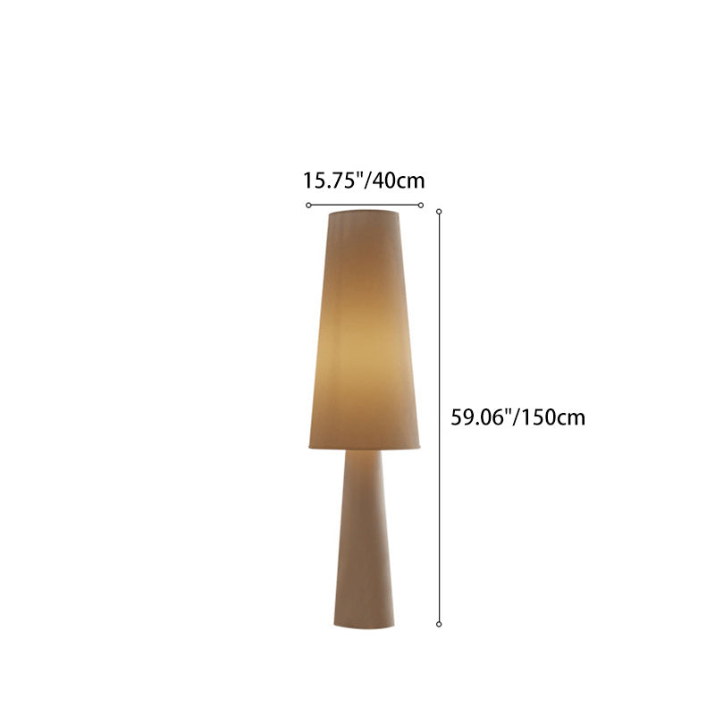 Contemporary Scandinavian Cylinder Iron Fabric 1-Light Standing Floor Lamp For Living Room