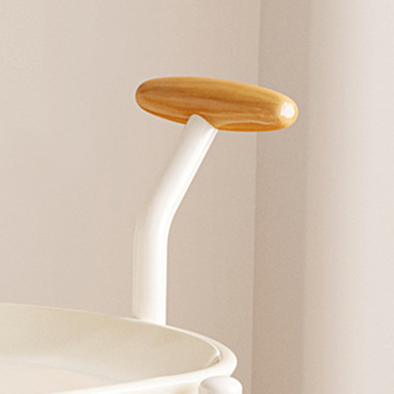 Contemporary Creative Oval Steel Plastic End Table 2-Tier For Living Room
