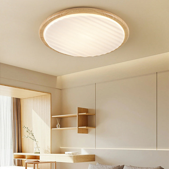 Zeitgenössische skandinavische runde Eisen-Acryl-LED-Deckenleuchte für das Wohnzimmer 