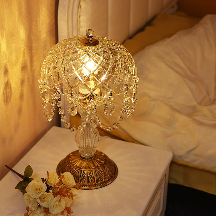 Lampe de table 1 lumière en verre de cuivre en forme de goutte d'eau traditionnelle française pour salon 