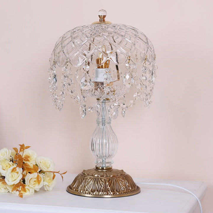 Traditionelle französische Tropfenform-Kupferglas 1-Licht Tischlampe für das Wohnzimmer 