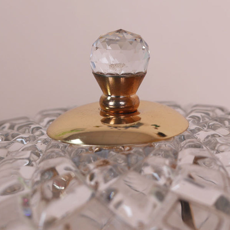 Traditional French Teardrop Copper Glass 1-Light Table Lamp For Living Room