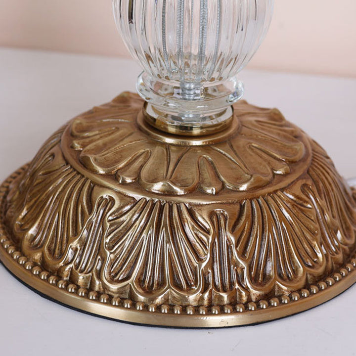 Traditionelle französische Tropfenform-Kupferglas 1-Licht Tischlampe für das Wohnzimmer 