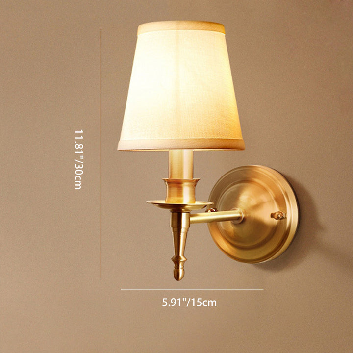 Traditionelle Vintage-Trommel-Kupferstoff 1/2-Licht-Wandleuchte für Wohnzimmer 