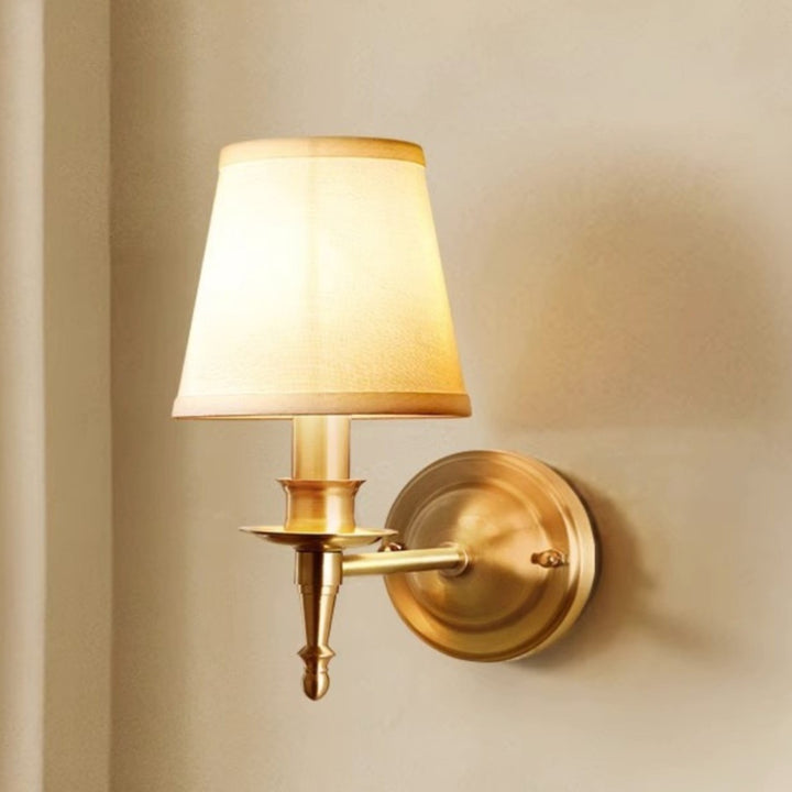Traditionelle Vintage-Trommel-Kupferstoff 1/2-Licht-Wandleuchte für Wohnzimmer 