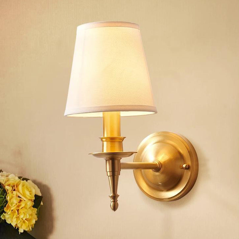 Traditionelle Vintage-Trommel-Kupferstoff 1/2-Licht-Wandleuchte für Wohnzimmer 