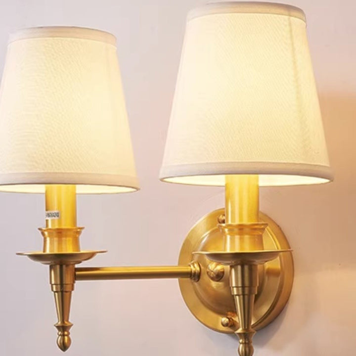 Traditionelle Vintage-Trommel-Kupferstoff 1/2-Licht-Wandleuchte für Wohnzimmer 