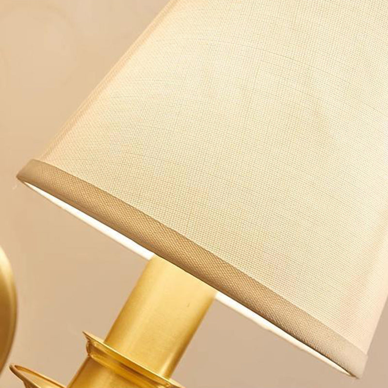 Traditionelle Vintage-Trommel-Kupferstoff 1/2-Licht-Wandleuchte für Wohnzimmer 