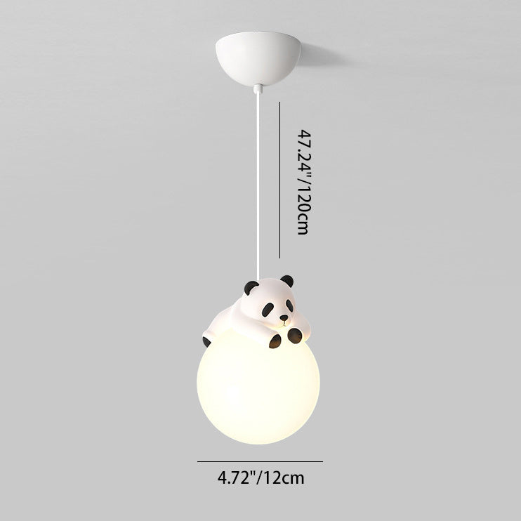 Contemporary Creative Globe Iron Plastic 1-Light Pendant Light For Living Room