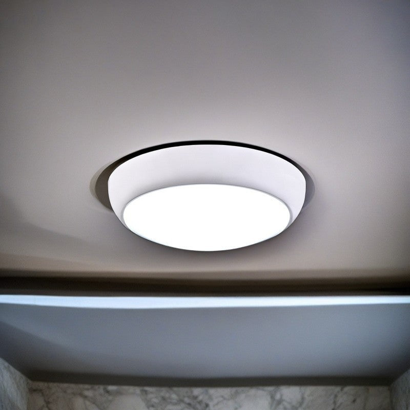 Plafonnier LED rond en plastique minimaliste moderne pour salon 