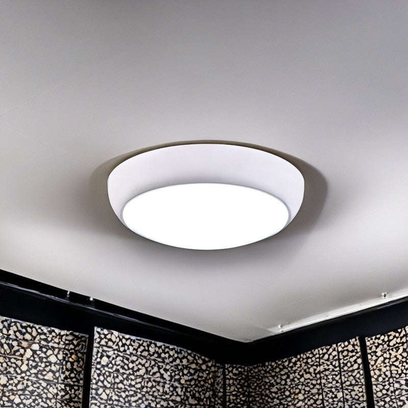 Plafonnier LED rond en plastique minimaliste moderne pour salon 
