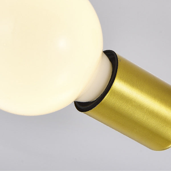 Contemporary Nordic Column Iron Glass 2-Light Semi-Flush Mount Ceiling Light For Living Room