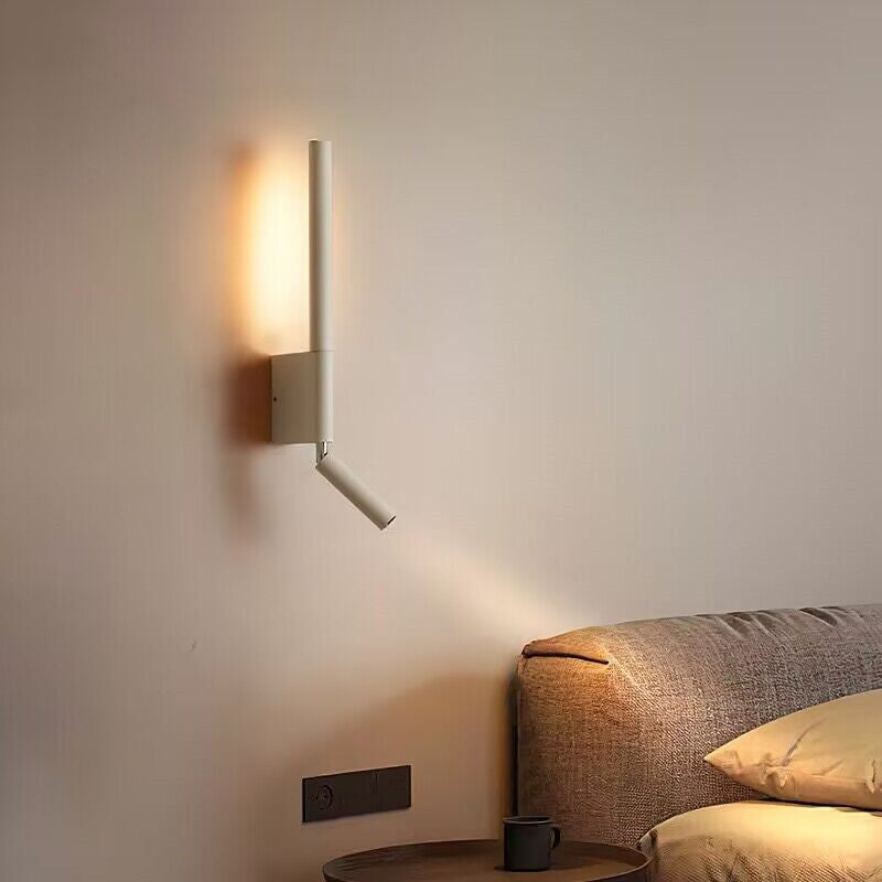 Contemporary Scandinavian Column Aluminum Plastic LED Wall Sconce Lamp For Living Room