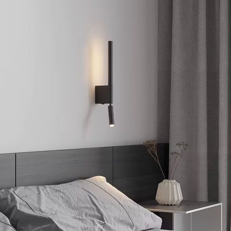 Contemporary Scandinavian Column Aluminum Plastic LED Wall Sconce Lamp For Living Room