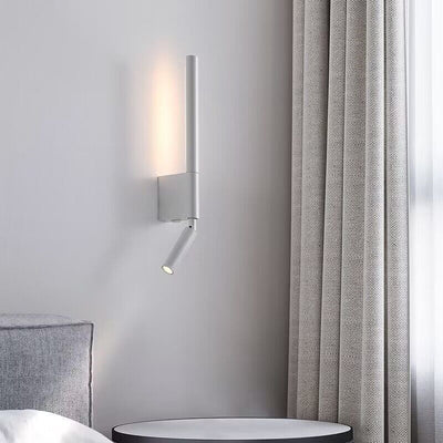 Contemporary Scandinavian Column Aluminum Plastic LED Wall Sconce Lamp For Living Room