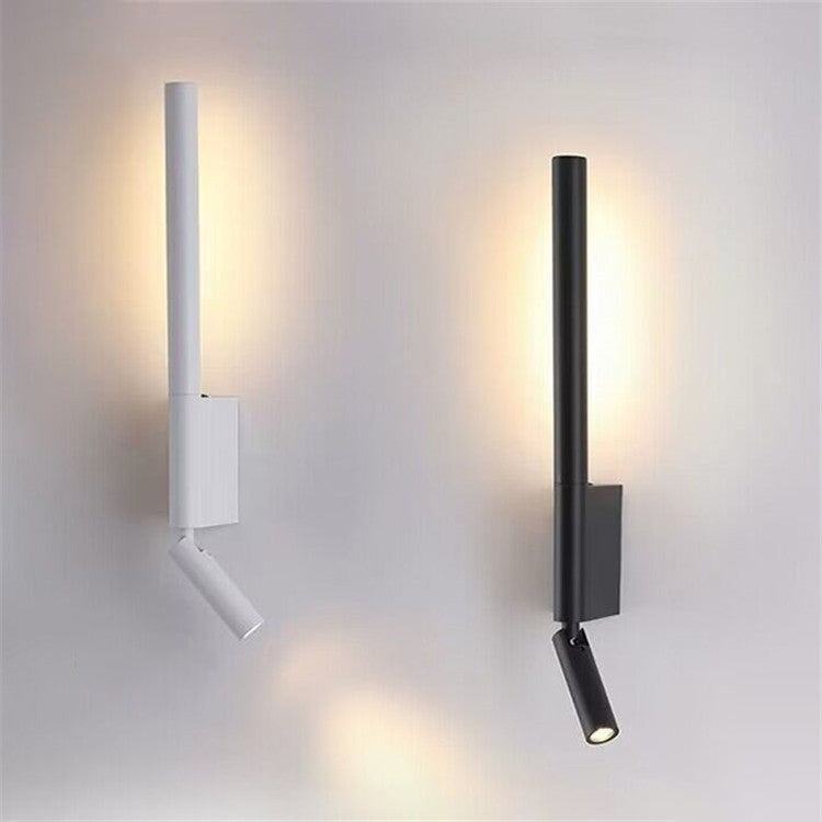 Contemporary Scandinavian Column Aluminum Plastic LED Wall Sconce Lamp For Living Room