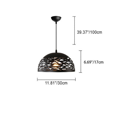 Zeitgenössische Industrielle Kuppel Eisen 1-Licht Pendelleuchte für Wohnzimmer 