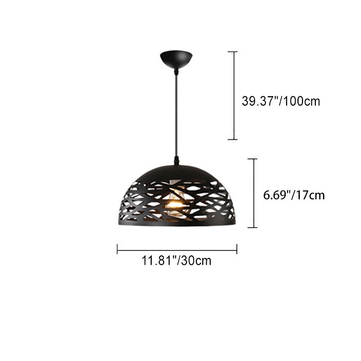 Zeitgenössische Industrielle Kuppel Eisen 1-Licht Pendelleuchte für Wohnzimmer 
