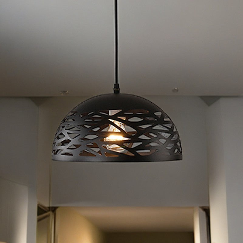 Zeitgenössische Industrielle Kuppel Eisen 1-Licht Pendelleuchte für Wohnzimmer 