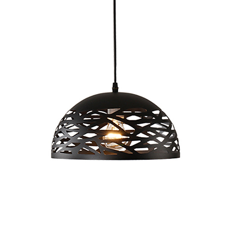 Zeitgenössische Industrielle Kuppel Eisen 1-Licht Pendelleuchte für Wohnzimmer 