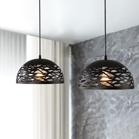 Zeitgenössische Industrielle Kuppel Eisen 1-Licht Pendelleuchte für Wohnzimmer 