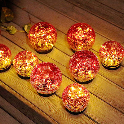 Contemporary Creative Globe Plastic Glass LED Solar Outdoor Landscape Light For Garden