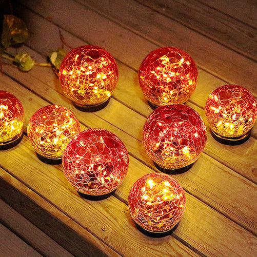 Contemporary Creative Globe Plastic Glass LED Solar Outdoor Landscape Light For Garden