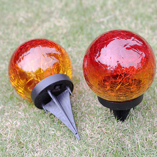 Contemporary Creative Globe Plastic Glass LED Solar Outdoor Landscape Light For Garden