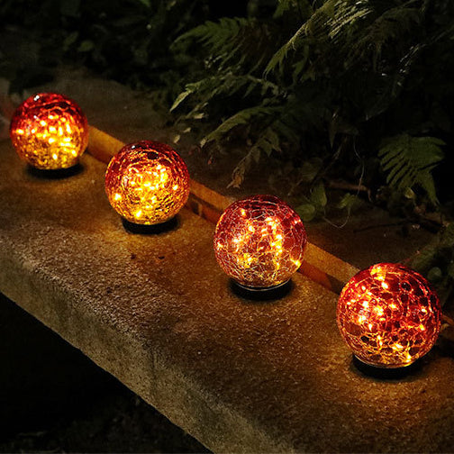 Contemporary Creative Globe Plastic Glass LED Solar Outdoor Landscape Light For Garden