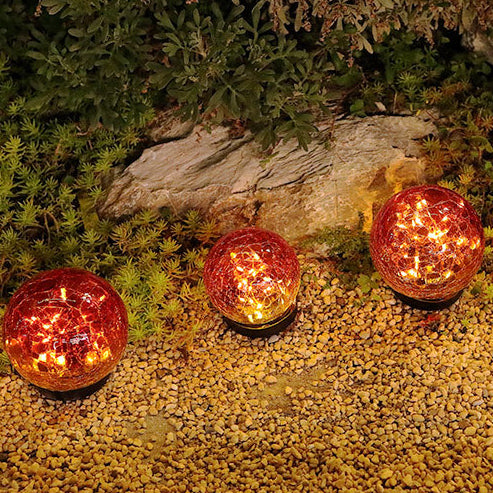Contemporary Creative Globe Plastic Glass LED Solar Outdoor Landscape Light For Garden